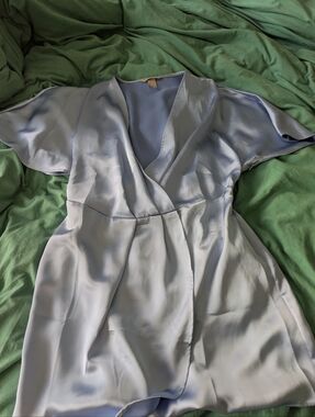 H&M Light Blue Satin Dress Size L